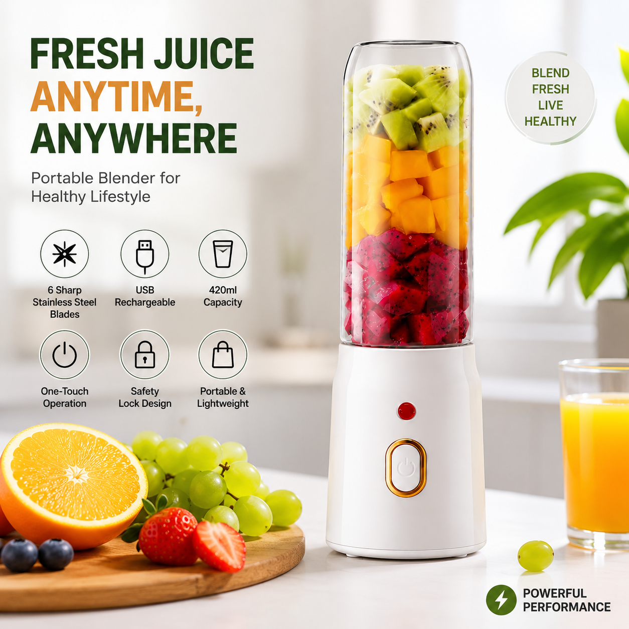 Portable USB Smoothie Blender